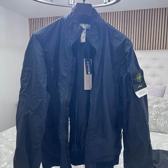 STONE ISLAND Compass-motifbomber jacketMen's Navy Jacket